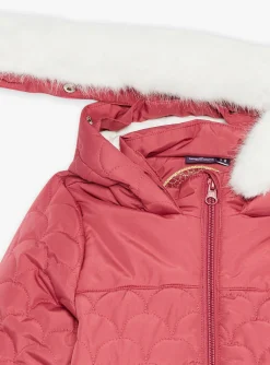 Coat, Parka, Jacket-Sergent Major Quilted pink hooded down jacket