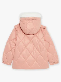 Coat, Parka, Jacket-Sergent Major Quilted pink parka with hood