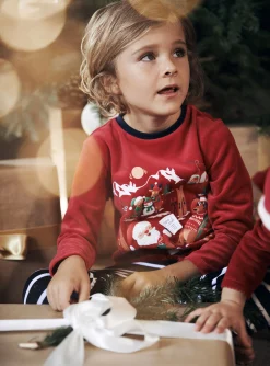 Pajamas-Sergent Major Red and navy velvet Christmas pyjama set