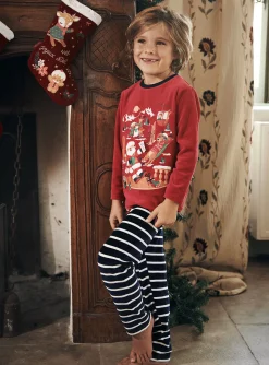 Pajamas-Sergent Major Red and navy velvet Christmas pyjama set