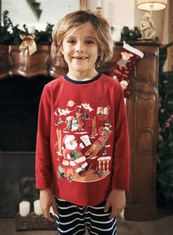 Pajamas-Sergent Major Red and navy velvet Christmas pyjama set