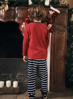 Pajamas-Sergent Major Red and navy velvet Christmas pyjama set