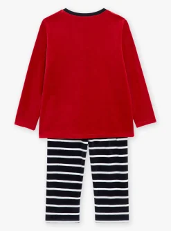 Pajamas-Sergent Major Red and navy velvet Christmas pyjama set