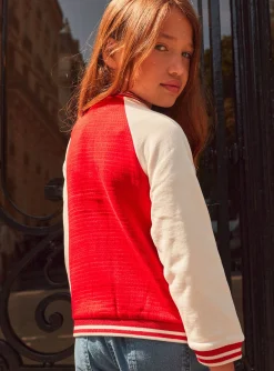 Knitwear, Sweater, Cardigan-Sergent Major Red and white tubic teddy