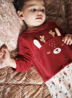 Pajamas & Rompers | Pajamas & Rompers-Sergent Major Red and white velvet romper set