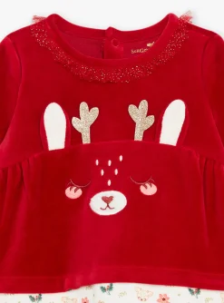 Pajamas & Rompers | Pajamas & Rompers-Sergent Major Red and white velvet romper set