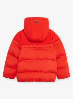 Coat, Parka, Jacket-Sergent Major Red down jacket with hood