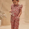 Romper, Jumpsuit & Outfit | Romper, Jumpsuit & Outfit-Sergent Major Red jumpsuit with a floral print collar