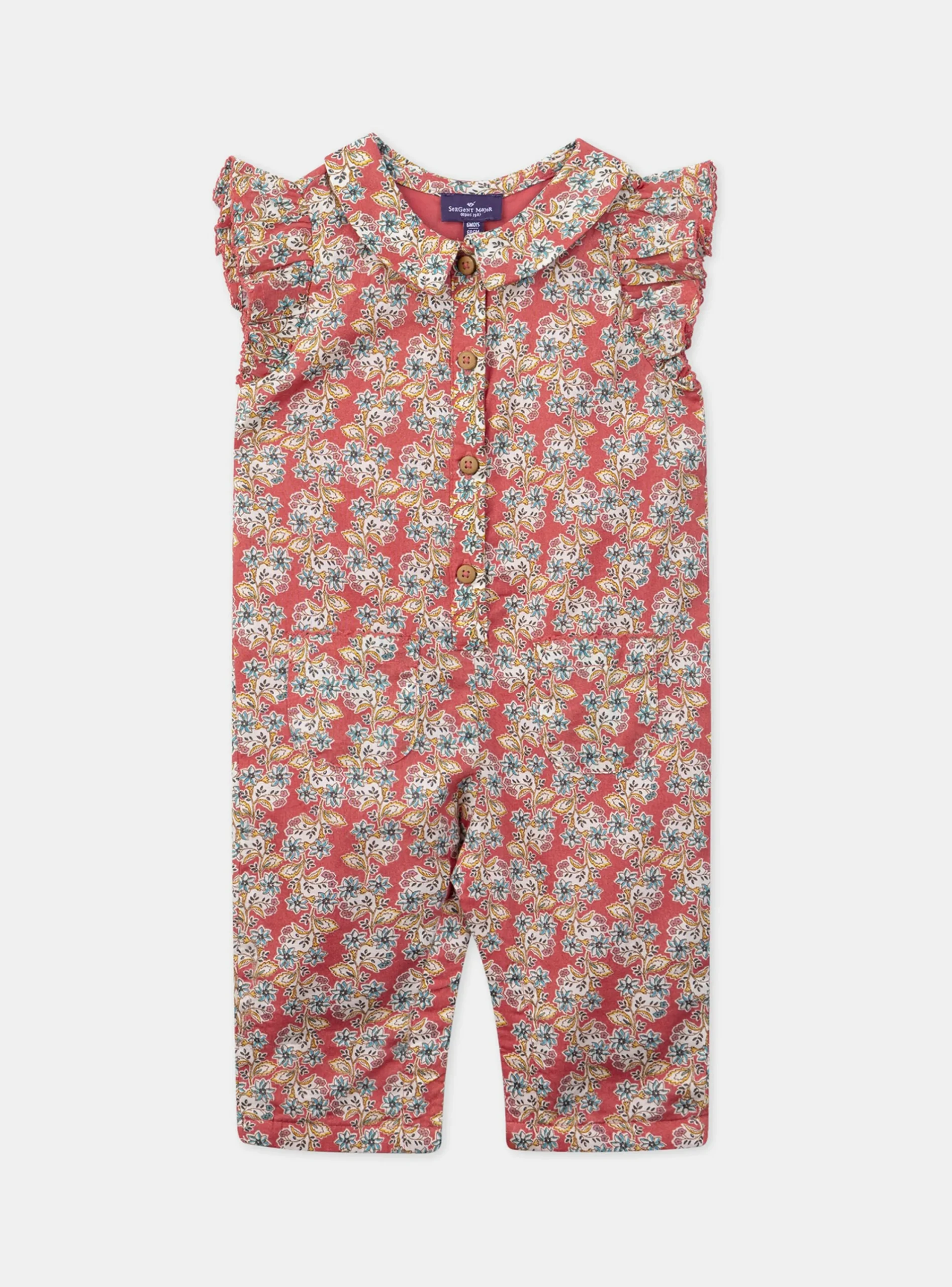 Romper, Jumpsuit & Outfit | Romper, Jumpsuit & Outfit-Sergent Major Red jumpsuit with a floral print collar