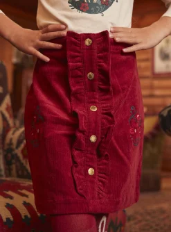 Skirt, Shorts-Sergent Major Red velvet skirt