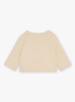 Coat, Cardigan-Sergent Major Reversible jacket beige and ecru in tubic and jersey