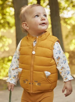 Coat, Jacket | Coat, Jacket-Sergent Major Reversible yellow amber sleeveless down jacket