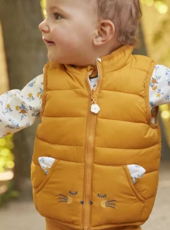 Coat, Jacket | Coat, Jacket-Sergent Major Reversible yellow amber sleeveless down jacket