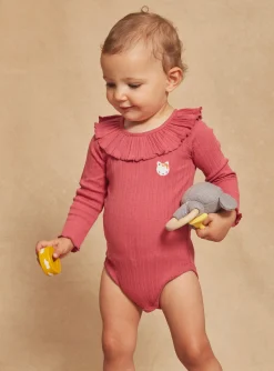 Body | Body-Sergent Major Ribbed-effect passion pink bodysuit