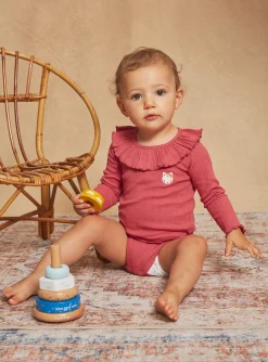 Body | Body-Sergent Major Ribbed-effect passion pink bodysuit