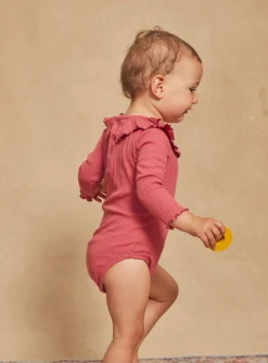 Body | Body-Sergent Major Ribbed-effect passion pink bodysuit