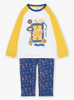 Pajamas-Sergent Major Royal blue and yellow jersey pyjamas
