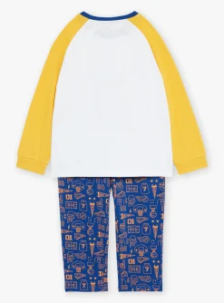Pajamas-Sergent Major Royal blue and yellow jersey pyjamas