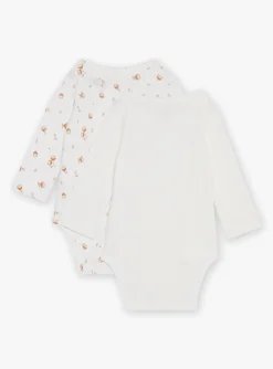 Bodysuit-Sergent Major Set of 2 ecru organic cotton ribbed bodysuits
