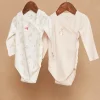 Bodysuit-Sergent Major Set of 2 pink and ecru organic cotton bodysuits