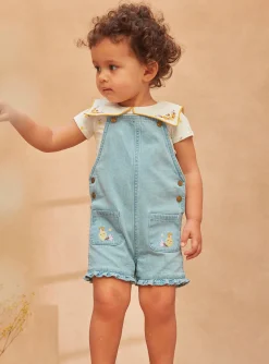 Romper, Jumpsuit & Outfit | Romper, Jumpsuit & Outfit-Sergent Major Short denim dungarees with embroidery