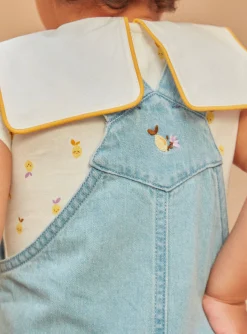 Romper, Jumpsuit & Outfit | Romper, Jumpsuit & Outfit-Sergent Major Short denim dungarees with embroidery