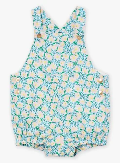 Romper, Jumpsuit & Outfit | Romper, Jumpsuit & Outfit-Sergent Major Short ecru and blue floral print dungarees