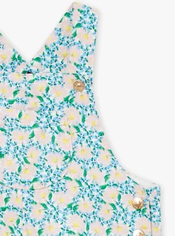 Romper, Jumpsuit & Outfit | Romper, Jumpsuit & Outfit-Sergent Major Short ecru and blue floral print dungarees