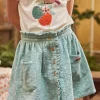 Skirt, Shorts-Sergent Major Short sage skirt in cotton gauze with floral print