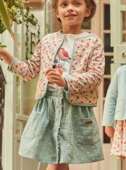 Skirt, Shorts-Sergent Major Short sage skirt in cotton gauze with floral print