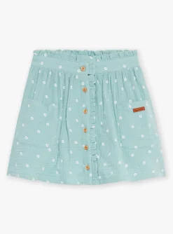 Skirt, Shorts-Sergent Major Short sage skirt in cotton gauze with floral print