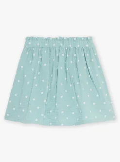 Skirt, Shorts-Sergent Major Short sage skirt in cotton gauze with floral print