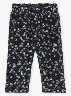 Trousers, Jeans | Trousers, Jeans-Sergent Major Slate blue corduroy pants with floral print