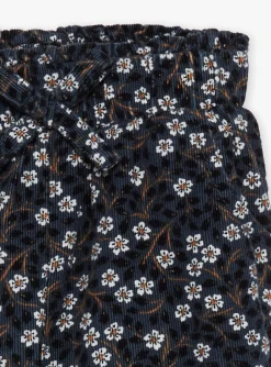 Trousers, Jeans | Trousers, Jeans-Sergent Major Slate blue corduroy pants with floral print