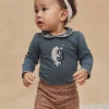 Body | Body-Sergent Major Slate blue long-sleeved fleece bodysuit