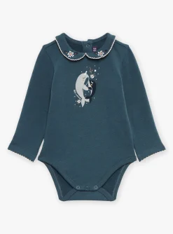Body | Body-Sergent Major Slate blue long-sleeved fleece bodysuit