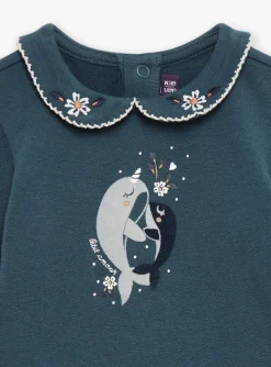 Body | Body-Sergent Major Slate blue long-sleeved fleece bodysuit