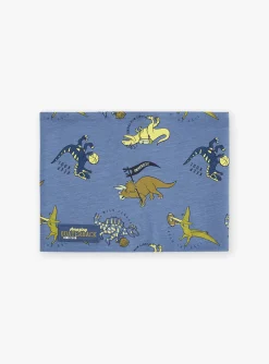 Hats-Sergent Major Slate blue snood with dinosaur print