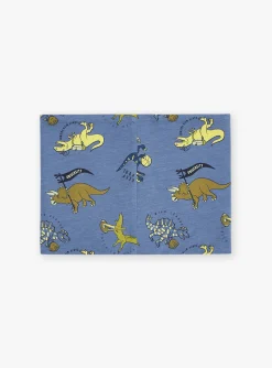 Hats-Sergent Major Slate blue snood with dinosaur print