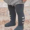 Socks & Tights | Socks & Tights-Sergent Major Slate blue tights with heart pattern