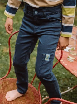 Trousers, Jeans-Sergent Major Slim-fit pants in petrol blue