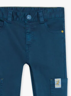 Trousers, Jeans-Sergent Major Slim-fit pants in petrol blue