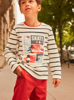 Trousers, Jeans-Sergent Major Straight-leg red pants with elasticated waistband
