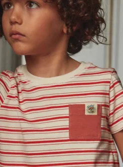 T-shirt, Polo Shirt-Sergent Major Terracotta T-shirt with a pocket
