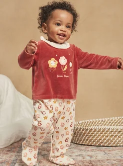 Pajamas & Rompers | Pajamas & Rompers-Sergent Major Terracotta velvet romper