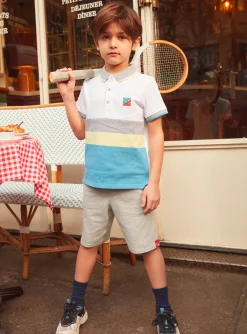 T-shirt, Polo Shirt-Sergent Major Tricolour striped polo shirt