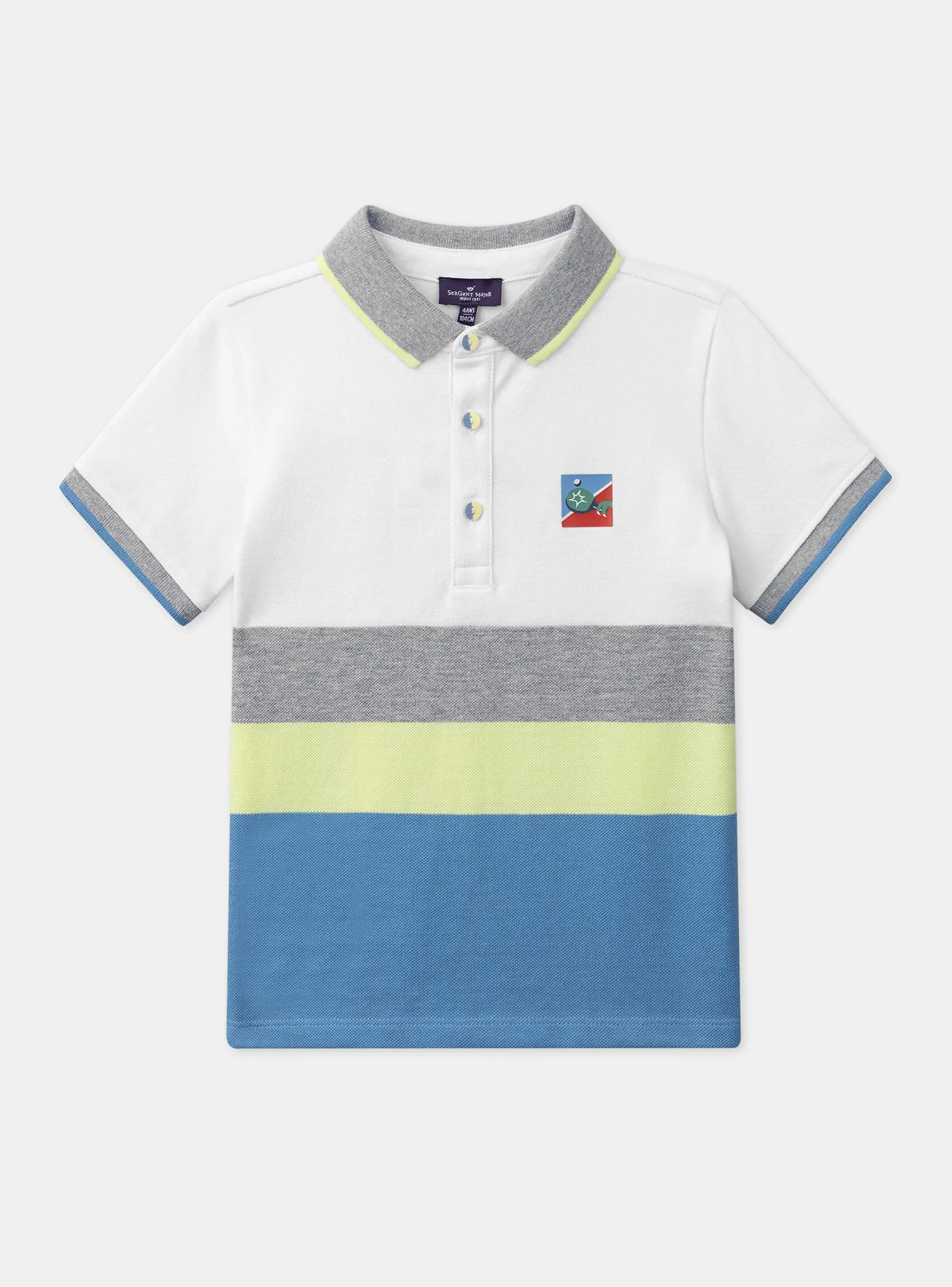 T-shirt, Polo Shirt-Sergent Major Tricolour striped polo shirt