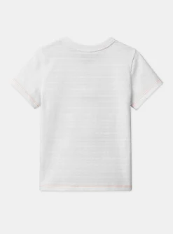 T-shirt, Polo Shirt-Sergent Major T-shirt blanc &agrave; motif requin en jersey