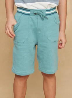 Bermuda Shorts-Sergent Major Turquoise fleece bermuda shorts