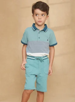 Bermuda Shorts-Sergent Major Turquoise fleece bermuda shorts